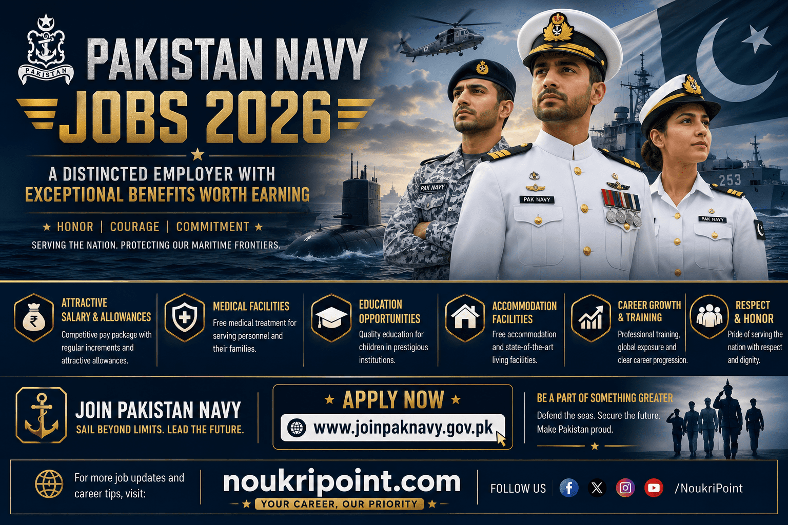 Pakistan Navy Jobs 2026 – Distinguished Employer with Exceptional Benefits Apply at joinpaknavy.gov.pk