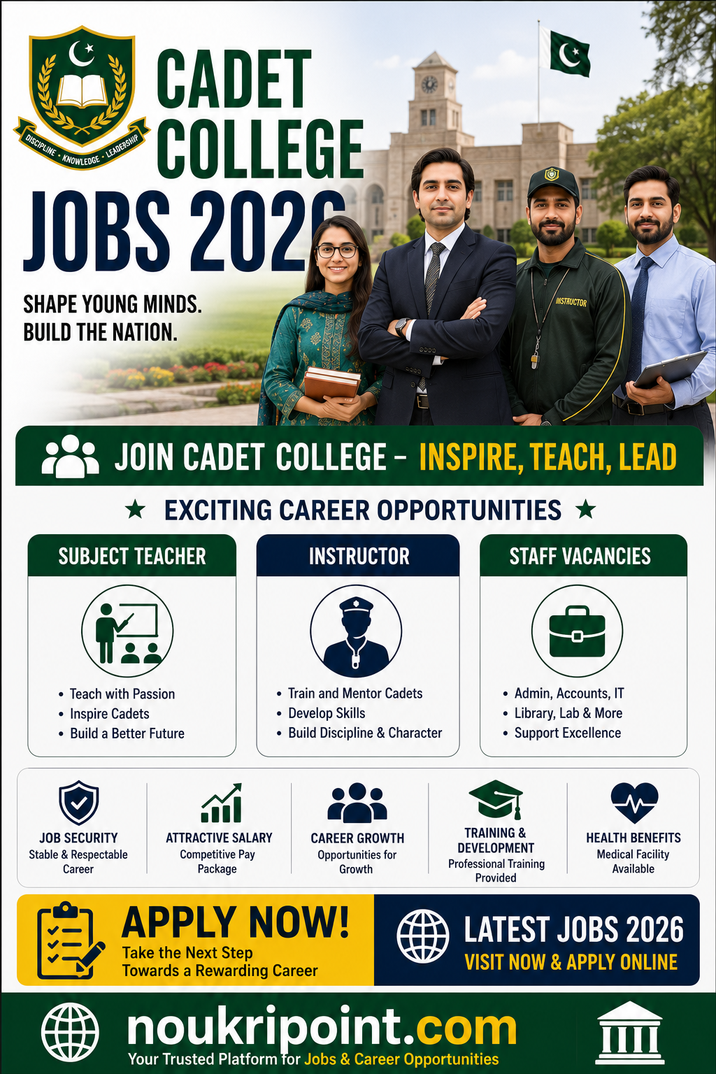 Cadet College Jobs 2026 Subject Teacher Instructor and Staff vacancies in Pakistan cadet colleges and APSACS