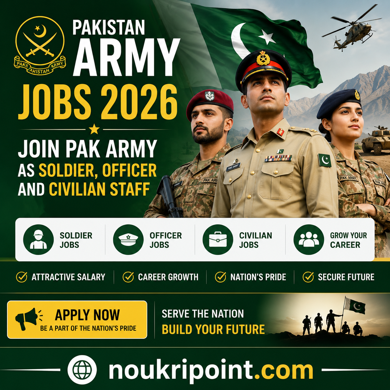 Pakistan Army Jobs 2026 | Join Pak Army as Soldier, Officer and Civilian Staff | Apply at joinpakarmy.gov.pk