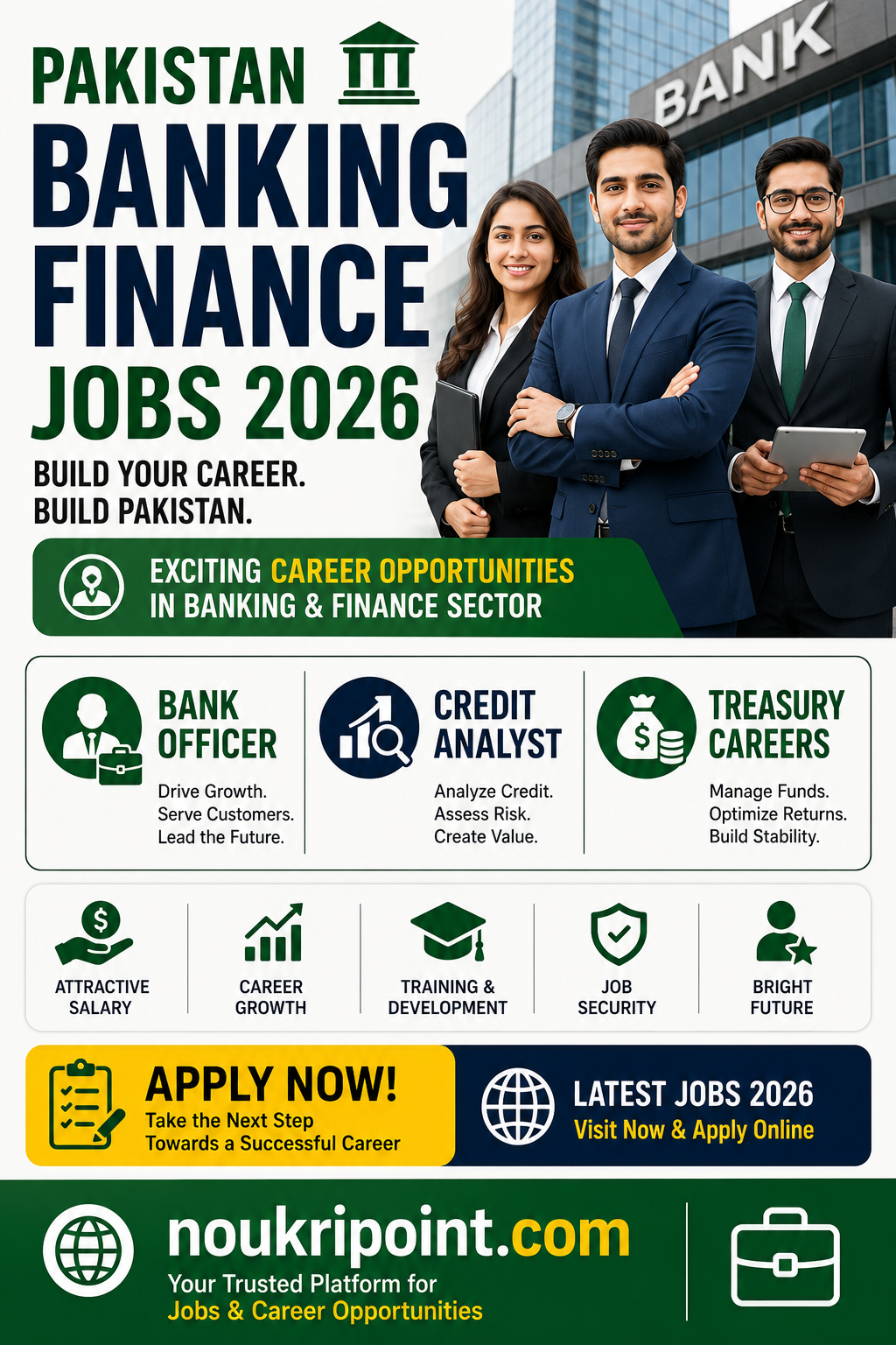 Pakistan Banking Finance Jobs 2026 Bank Officer Credit Analyst and Treasury career opportunities at HBL UBL MCB and Meezan Bank