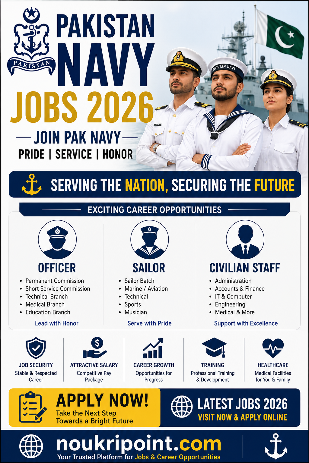 Pakistan Navy Jobs 2026 Officer Sailor and Civilian Staff recruitment join Pak Navy at joinpaknavy.gov.pk